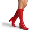 image:imageDREAM PAIRS Womens Knee High Square Toe Heel BootsRedpat