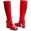 image:imageDREAM PAIRS Womens Knee High Square Toe Heel BootsRedpat