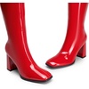 image:imageDREAM PAIRS Womens Knee High Square Toe Heel BootsRedpat