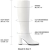image:imageDREAM PAIRS Womens Knee High Square Toe Heel BootsWhitepu
