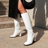 image:imageDREAM PAIRS Womens Knee High Square Toe Heel BootsWhitepu