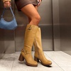 image:imageDREAM PAIRS Womens Platform Chunky Knee High BootsYellow