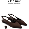 image:imageDREAM PAIRS Womens Slingback Dressy Pointed Toe Ballet FlatsBrown