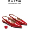 image:imageDREAM PAIRS Womens Slingback Dressy Pointed Toe Ballet FlatsRed