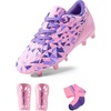 image:imageDREAM PAIRS Boys Girls Soccer Cleats with SocksPinkLight Purple