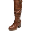 image:imageDREAM PAIRS Womens Chunky Heel Knee High Tall BootsTan