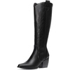 image:imageDREAM PAIRS Womens Cowboy Knee High Chunky Heel BootsBlackPu
