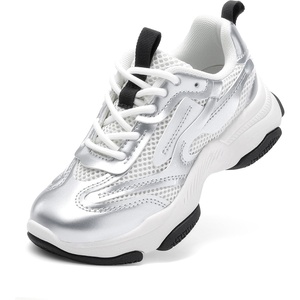 image:imageDREAM PAIRS Girls Chunky Sneakers Jelly Sole ShoesSilver