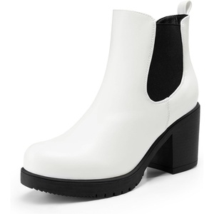 image:imageDREAM PAIRS Womens Chelsea Ankle Boots Fall Booties ShoesWhiteBlack