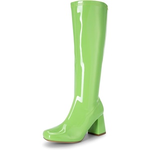 image:imageDREAM PAIRS Womens Gogo Boots Chunky Knee High BootsGreenpat