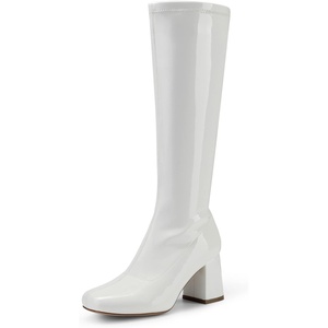 image:imageDREAM PAIRS Womens Gogo Boots Chunky Knee High BootsWhite