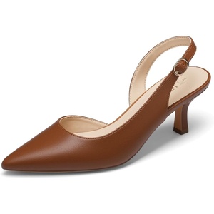 image:imageDREAM PAIRS Womens Kitten Slingback Heels PumpsBrownpu