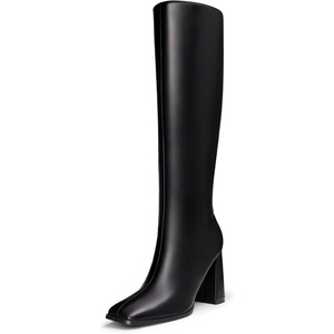 image:imageDREAM PAIRS Womens Knee High Square Toe Heel BootsBlackpu