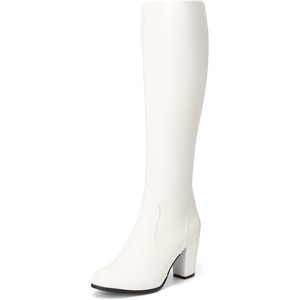 image:imageDREAM PAIRS Womens Knee High Winter Fall Tall Riding BootsWhitePu