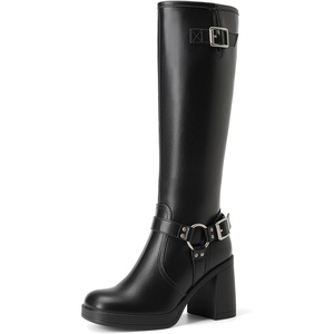 image:imageDREAM PAIRS Womens Platform Chunky Knee High BootsBlack