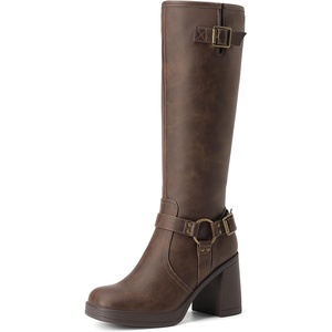 image:imageDREAM PAIRS Womens Platform Chunky Knee High BootsBrownnubuck