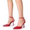 image:imageDREAM PAIRS Pointed Toe Heels Ankle Strap PumpsRedpu