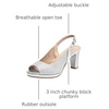 image:imageDREAM PAIRS Womens Slingback High Chunky Heels PumpsSilver