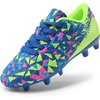 image:imageDREAM PAIRS Boys Girls Soccer CleatsRoyal BlueNeon Green
