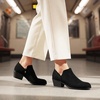 image:imageDREAM PAIRS Women Ankle Boots Chunky Heel Dress Booties ShoesBlacksuede