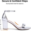 image:imageDREAM PAIRS Womens Comfort Block Heel SandalsSilvermetallic