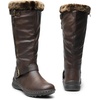image:imageDREAM PAIRS Womens Knee High Boots Winter Warm BootsBrownPu