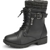 image:imageDREAM PAIRS Girls Combat Lace up Mid Calf BootsBlack