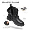 image:imageDREAM PAIRS Girls Ankle Combat Boots Boys Kid ShoesBlackPu