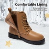 image:imageDREAM PAIRS Girls Ankle Combat Boots Boys Kid ShoesCamel