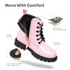 image:imageDREAM PAIRS Girls Ankle Combat Boots Boys Kid ShoesPink