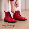 image:imageDREAM PAIRS Girls Ankle Combat Boots Boys Kid ShoesRed