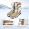 image:imageDREAM PAIRS Womens Mid Calf Duck Winter BootsBeigeWhite