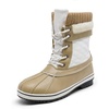 image:imageDREAM PAIRS Womens Mid Calf Duck Winter BootsBeigeWhite