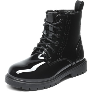 image:imageDREAM PAIRS Girls Ankle Combat Boots Boys Kid ShoesBlack