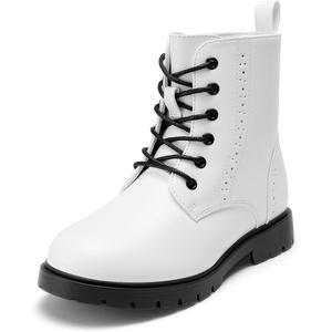 image:imageDREAM PAIRS Girls Ankle Combat Boots Boys Kid ShoesWhite