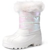 image:imageDREAM PAIRS Girls Snow Waterproof Winter BootsWhite