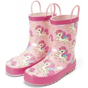 image:imageDREAM PAIRS Kids Rubber Rain BootsPinkUnicorns