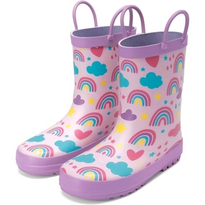 image:imageDREAM PAIRS Kids Rubber Rain BootsPurpleRainbow
