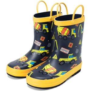 image:imageDREAM PAIRS Kids Rubber Rain BootsYellowVehicles