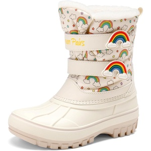 image:imageDREAM PAIRS Unisex Snow Waterproof Winter BootsBeigeRainbow