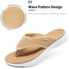 image:imageDREAM PAIRS Womens Arch Support Cushion Flip FlopsKhakiknit
