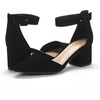 image:imageDREAM PAIRS ANNEE Pointed Toe Low Chunky Heel PumpsBlackNubuck
