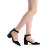 image:imageDREAM PAIRS ANNEE Pointed Toe Low Chunky Heel PumpsBlackNubuck