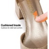 image:imageDREAM PAIRS ANNEE Pointed Toe Low Chunky Heel PumpsGoldGlitter