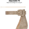 image:imageDREAM PAIRS ANNEE Pointed Toe Low Chunky Heel PumpsGoldGlitter