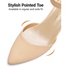 image:imageDREAM PAIRS ANNEE Pointed Toe Low Chunky Heel PumpsNudeNubuck