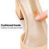 image:imageDREAM PAIRS ANNEE Pointed Toe Low Chunky Heel PumpsNudeNubuck