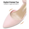 image:imageDREAM PAIRS ANNEE Pointed Toe Low Chunky Heel PumpsPinkSuede