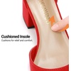 image:imageDREAM PAIRS ANNEE Pointed Toe Low Chunky Heel PumpsRedSuede