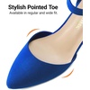 image:imageDREAM PAIRS ANNEE Pointed Toe Low Chunky Heel PumpsRoyalBlue